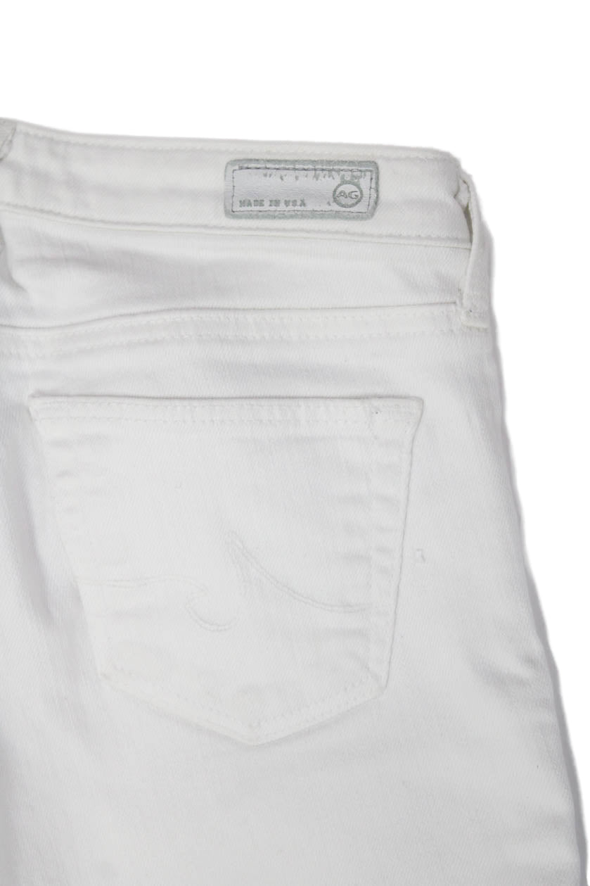 Adriano Goldschmied Women Skinny White Jeans Low Rise Size 25