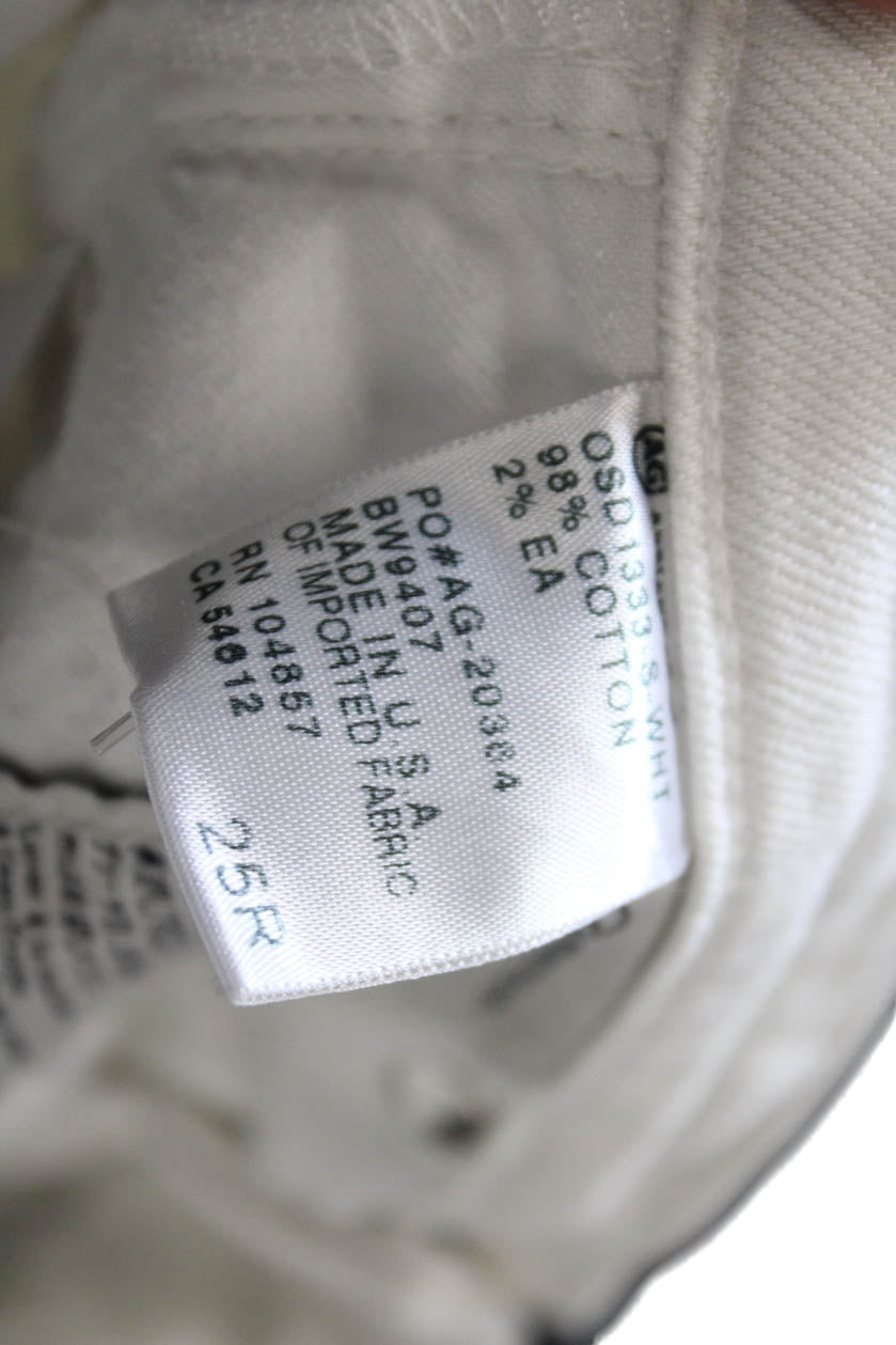 Adriano Goldschmied Women Skinny White Jeans Low Rise Size 25