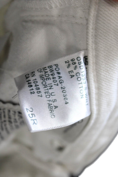 Adriano Goldschmied Women Skinny White Jeans Low Rise Size 25