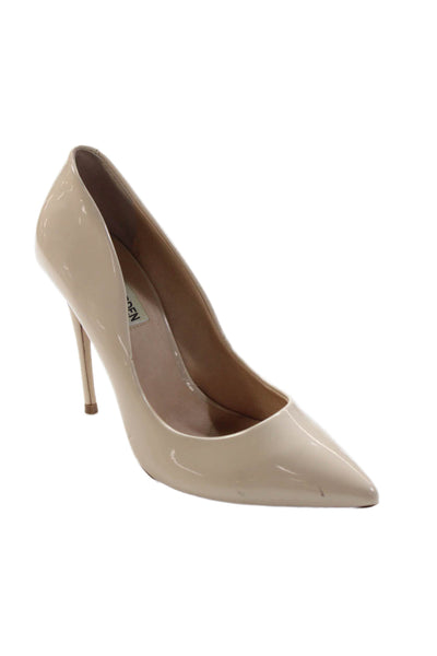 Steve Madden Women's Pointed Toe Slip-On Patent Leather Pumps Beige Size 6