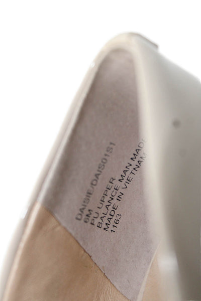 Steve Madden Women's Pointed Toe Slip-On Patent Leather Pumps Beige Size 6