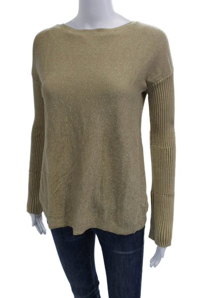 Vince Camuto Women Beige Pullover Sweater Round Neck Long Sleeve Size XS