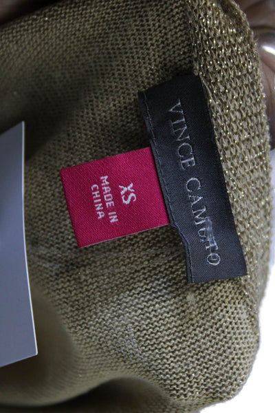 Vince Camuto Women Beige Pullover Sweater Round Neck Long Sleeve Size XS