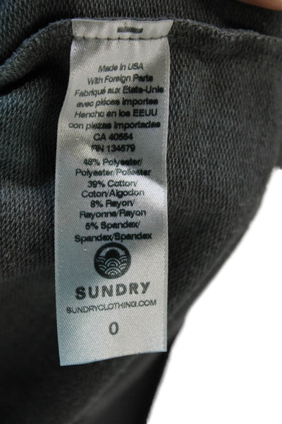 Sundry Women Pullover Sweatshirt Gray Long Sleeve Organic Cotton Size 0