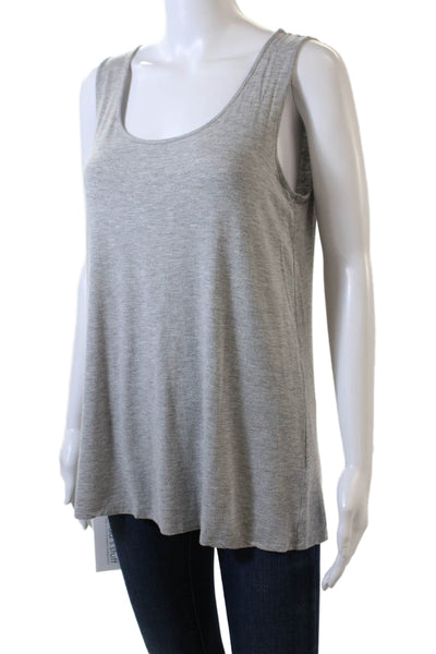 J. Jill Women Gray Jersey Tank Round Neck Size S