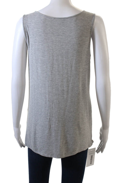 J. Jill Women Gray Jersey Tank Round Neck Size S