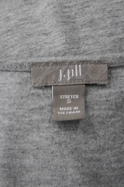 J. Jill Women Gray Jersey Tank Round Neck Size S
