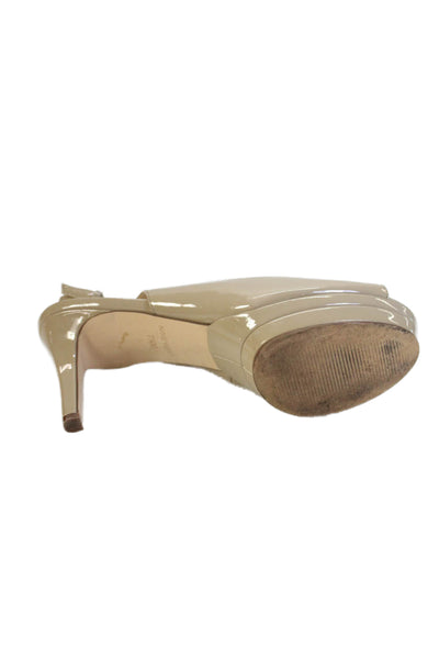Nine West Womens Platform Open Toe Slingback Stiletto Heels Beige Size 7