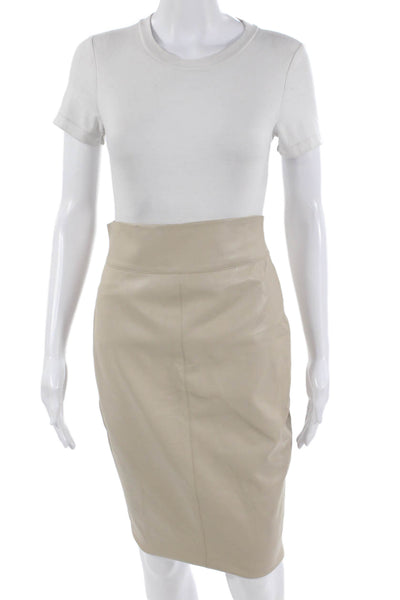 Bailey 44 Women Straight Pencil Skirt Beige Midi 100% Polyurethane Size 6