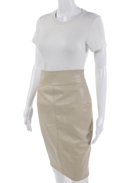 Bailey 44 Women Straight Pencil Skirt Beige Midi 100% Polyurethane Size 6