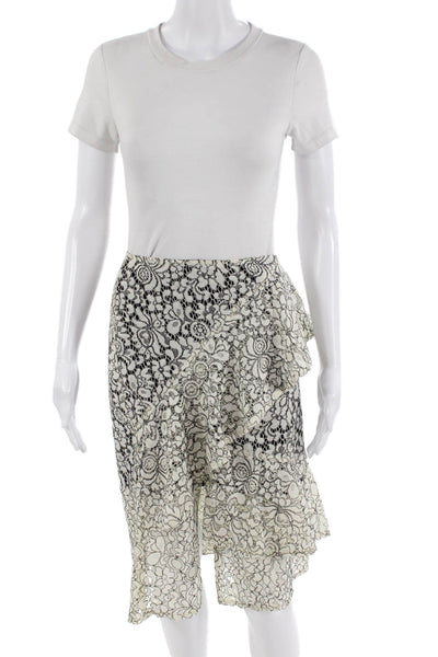 Nanette Nanette Lepore Womens Beige Floral A-Line Wrap Skirt Size 4