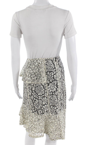 Nanette Nanette Lepore Womens Beige Floral A-Line Wrap Skirt Size 4