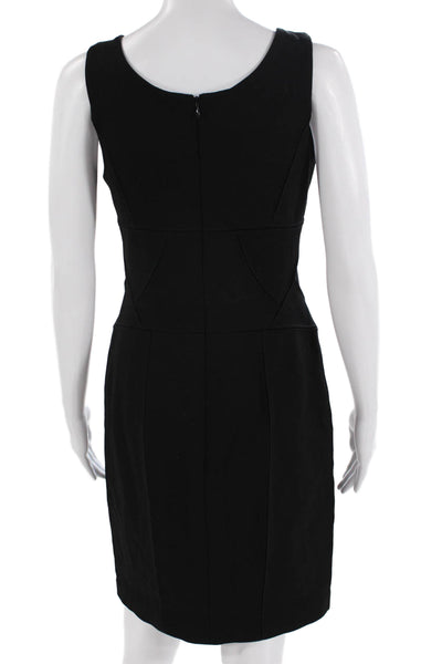Robert Rodriguez Women Sheath Pencil Dress Black Sleeveless Round Neck Size M