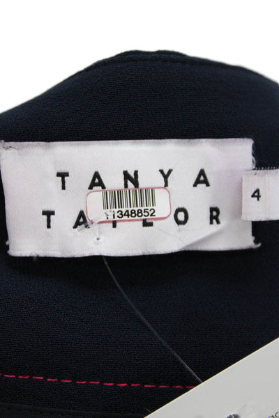 Tanya Taylor Women Straight Pencil Wrap Skirt Dark Blue Size 4