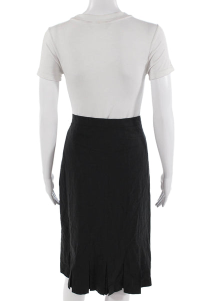 Laurel Womens Pleated Pencil Skirt Black Size 12