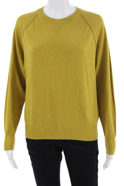 Reiss Women Yellow Pullover Sweater Crew Neck Long Sleeve Size S