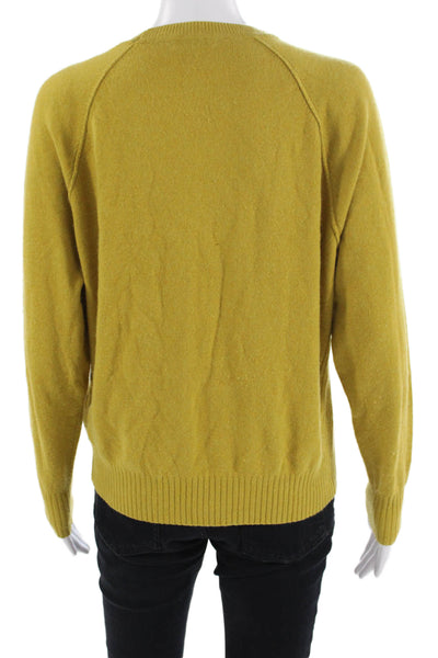 Reiss Women Yellow Pullover Sweater Crew Neck Long Sleeve Size S