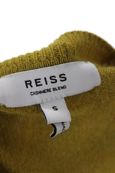 Reiss Women Yellow Pullover Sweater Crew Neck Long Sleeve Size S