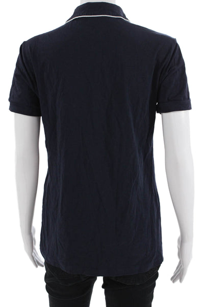 Love Moschino Women Dark Blue Cotton Collared Short Sleeve Polo Size 10