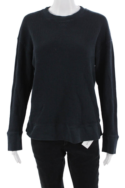 Theory Unisex Dark Blue 100% Pima Cotton Crew Neck Pullover Sweatshirts Size M