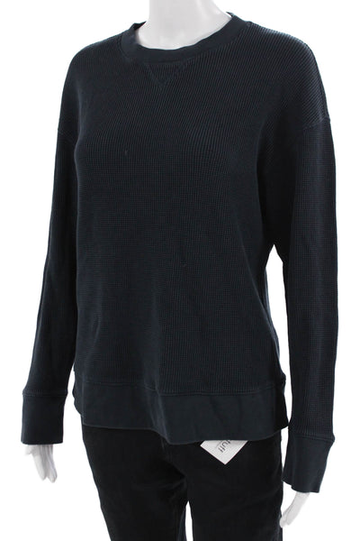 Theory Unisex Dark Blue 100% Pima Cotton Crew Neck Pullover Sweatshirts Size M