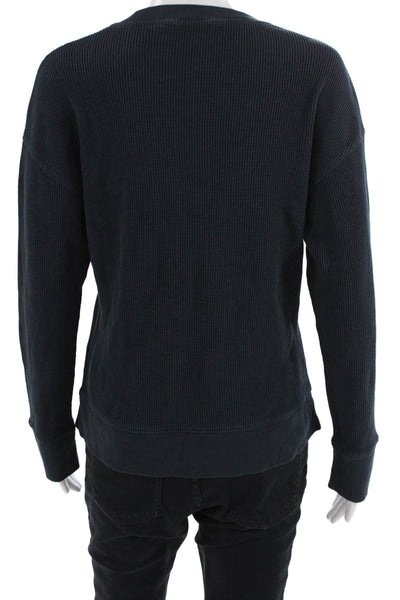 Theory Unisex Dark Blue 100% Pima Cotton Crew Neck Pullover Sweatshirts Size M
