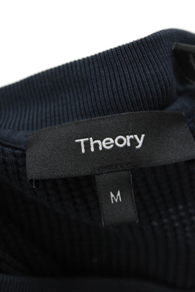 Theory Unisex Dark Blue 100% Pima Cotton Crew Neck Pullover Sweatshirts Size M