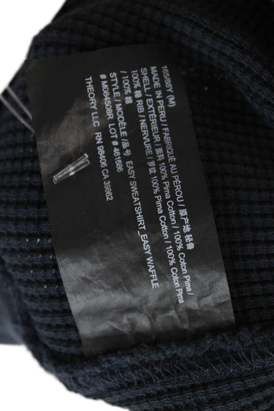 Theory Unisex Dark Blue 100% Pima Cotton Crew Neck Pullover Sweatshirts Size M