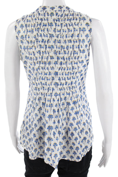Roller Rabbit, Women, Tunic Sleeveless Blue Floral Round Neck Cotton Size XS
