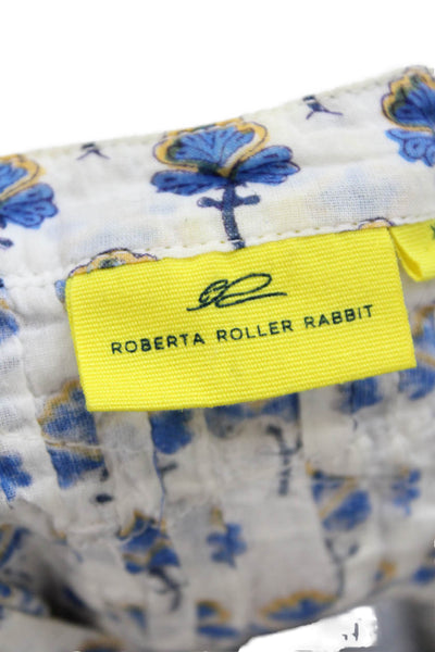 Roller Rabbit, Women, Tunic Sleeveless Blue Floral Round Neck Cotton Size XS