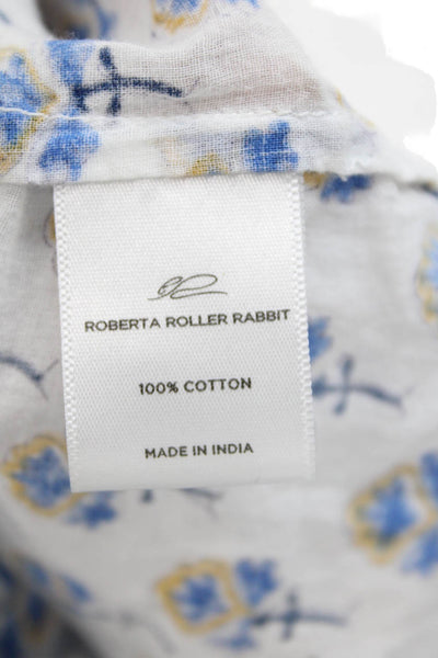 Roller Rabbit, Women, Tunic Sleeveless Blue Floral Round Neck Cotton Size XS