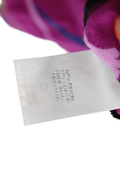 Marc Jacobs Women Purple Slip Dress V-Neck Floral Mid-Calf Size 2
