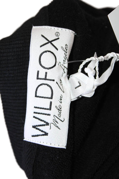 Wildfox Womens Black Dog Graphic Pullover Sweatshirt 100% Cotton Size L