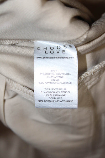 Generation Love Women Dress Pants Khakis Beige Hook & Eye Size 12