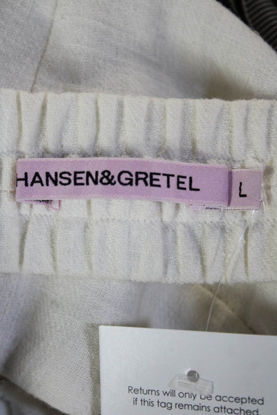 Hansen & Gretel Womens Cropped Tank White Ramie Square Neck Size L