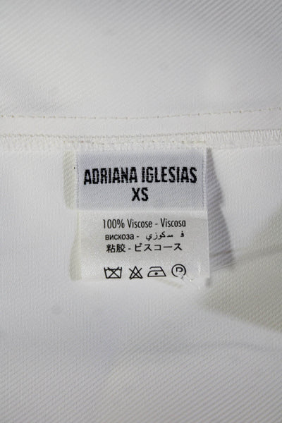Adriana Iglesias Women Sleeveless Viscose White Solid Vest Size XS