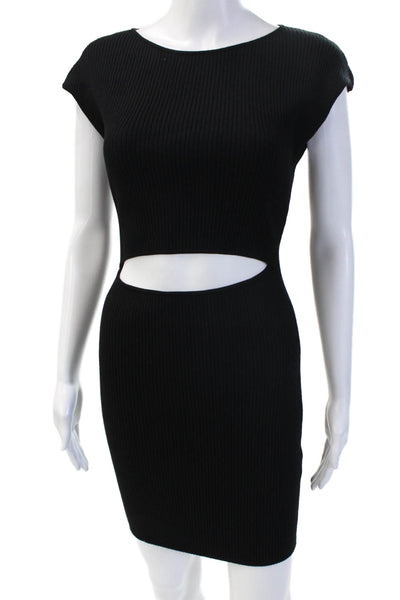 Wilfred Women Bodycon Mini Dress Black Short Sleeve Round Neck Size M