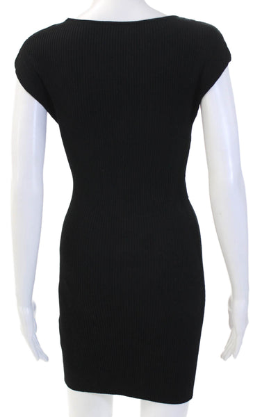 Wilfred Women Bodycon Mini Dress Black Short Sleeve Round Neck Size M