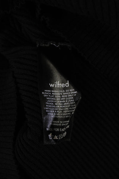 Wilfred Women Bodycon Mini Dress Black Short Sleeve Round Neck Size M