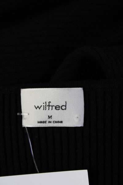 Wilfred Women Bodycon Mini Dress Black Short Sleeve Round Neck Size M