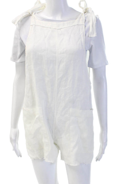 9seed Women Romper Sleeveless Crew Neck 100% Cotton Solid Petites Size S