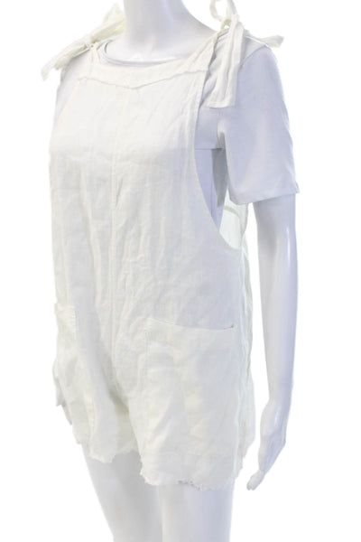 9seed Women Romper Sleeveless Crew Neck 100% Cotton Solid Petites Size S