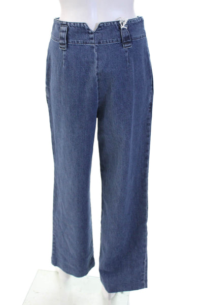 Boyish Womens Cropped Boyfriend Jeans Blue 100% Cotton High Rise Size 26