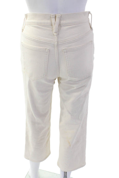 J Crew Womens High Waist Cropped Capri Pants Beige Size 24