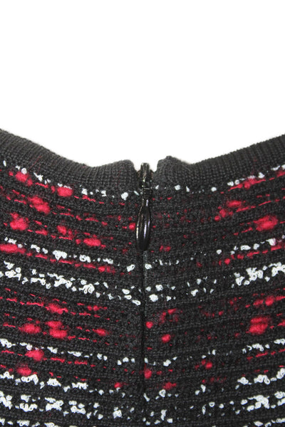 Carolina Herrera Women Black Plaid A-Line Sweater Dress Viscose Blend Size M