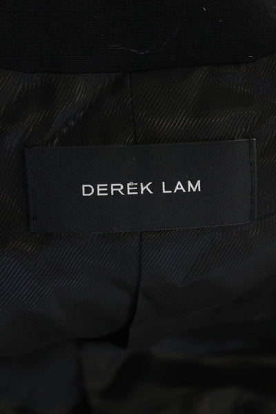 Derek Lam Women Black Wool Blend Blazer Long Sleeve Round Neck Size 12