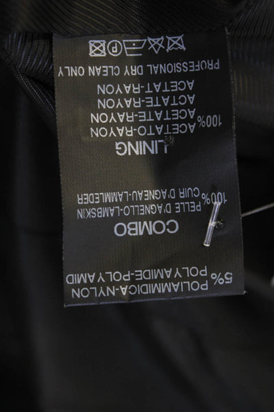 Derek Lam Women Black Wool Blend Blazer Long Sleeve Round Neck Size 12
