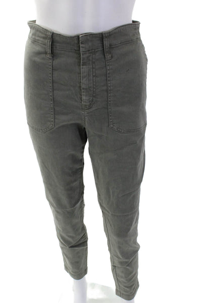 J Crew Women Cargo Chino Ankle Pants Gray 57% Cotton Size 31