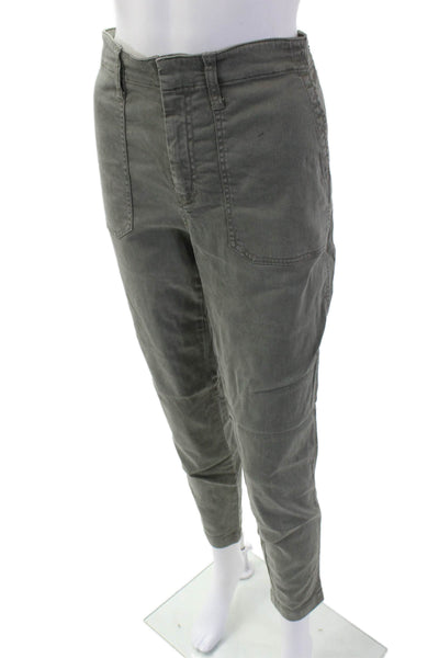J Crew Women Cargo Chino Ankle Pants Gray 57% Cotton Size 31