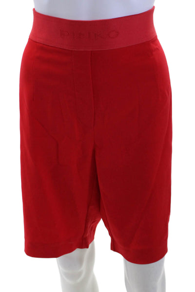 Pinko Unisex Red Bermuda Shorts Size 10